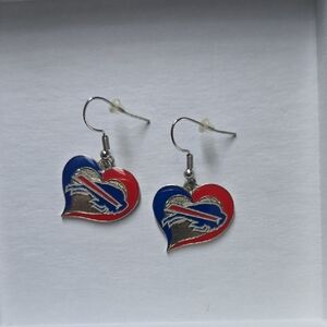 Heart-Shaped Red and Blue Earrings